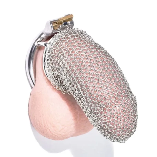 Stainless Steel Mesh Chastity Cages Q309133 - CHASTITYTOP