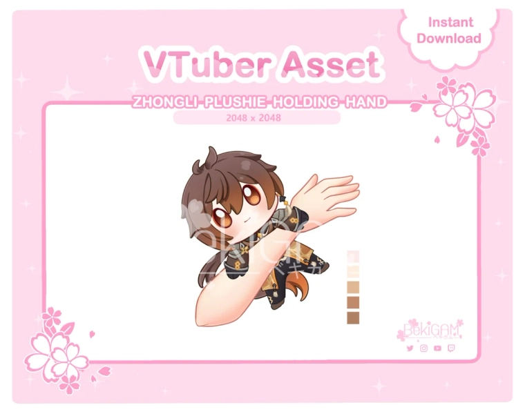 Vtuber Assets Zhongli Plushie Holding Hand Vtuber Plushie Cute Vtuber Kawaii Twitch Streamer Vtuber Props Genshin Vtuber Assets - Etsy