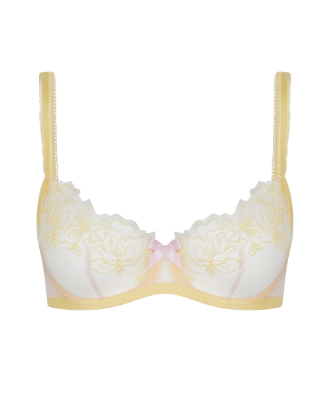 Juni Demi Cup Underwired Bra in Yellow/Pink |By Agent Provocateur