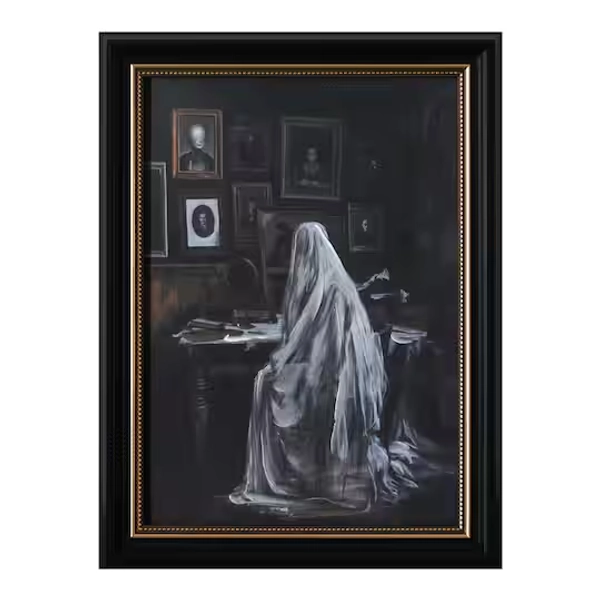 12" Ghostly Veiled Figure Wall Art 