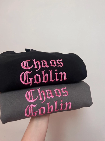 Chaos Goblin Embroidered Sweatshirt - Anxiety Sweatshirt, Hidden Disability Sweatshirt, Funny Jumper, ADHD Sweatshirt, Autism Sweatshirt