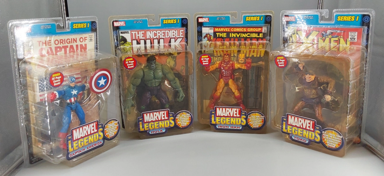 Marvel Legends Series 1 Complete Set Captain A Hulk Iron Man Toad ToyBiz 2002