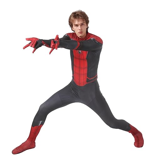 NBVBFUY Adults Superhero Costume with A Mask Full-body Elastic Bodysuit Sets Halloween Cosplay Jumpsuit - XX-Large