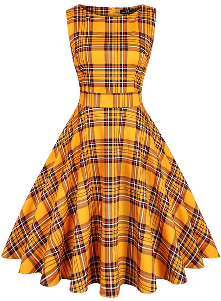 IHOT Vintage Tea Dress 1950's Floral Spring Garden Retro Swing Prom Party Cocktail Party Dress for Women