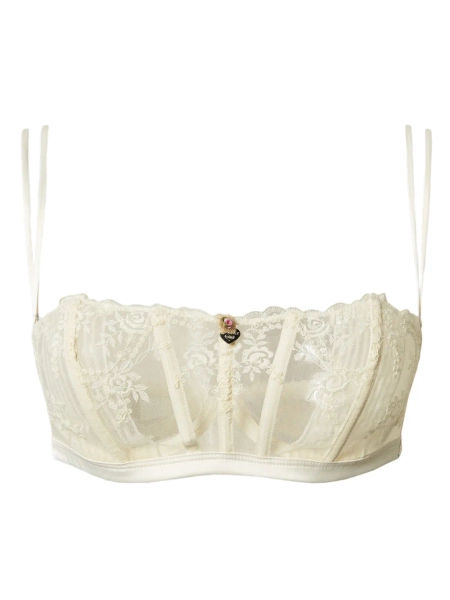 embroidered tulle bandeau bra | 1B