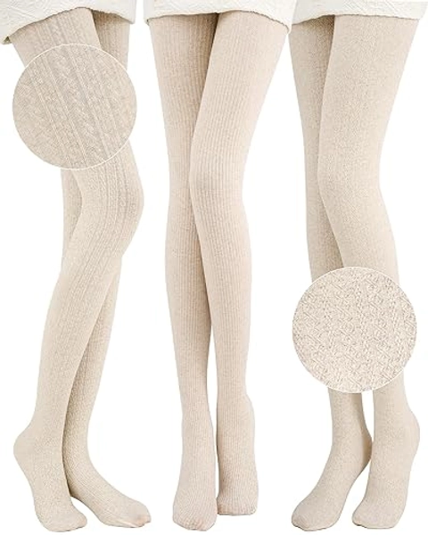 JaGely Womens Fishnet Hollow Out Knitted Tights Patterned Lace Stockings Vertical Strips Pantyhose