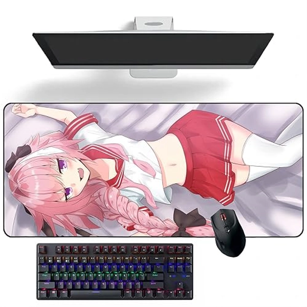 FDSAD Tapis de Souris Fate/Grand Order Astolfo Tapis de Bureau Anime Tapis de Clavier grands Tapis de Souris Tapis de Souris en Caoutchouc