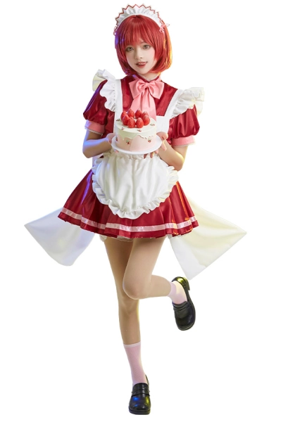Tokyo Mew Mew Ichigo Momomiya Cosplay Costume Maid Style Dress Set with Complete Accessories