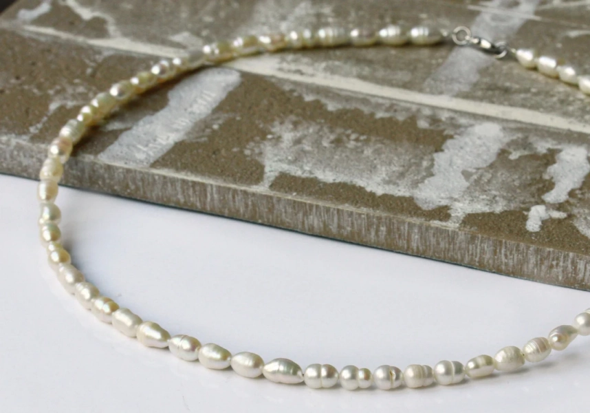 Freshwater Pearl Necklace Unisex a Natural Pearl Necklace as a Pearl Choker or Pearl Necklace as a Modern Gift for Him for Men and Women - Etsy UK