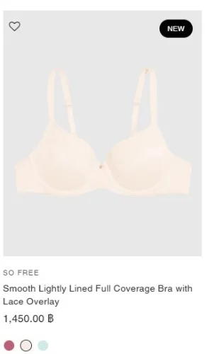 Smooth Lightly Lined Full Coverage Bra with Lace Overlay 32E/32DDD