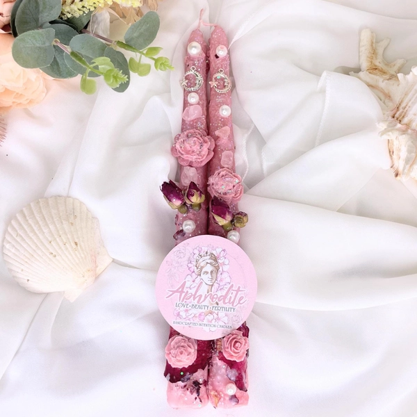 Aphrodite Goddess Ritual Candle ~ Goddess of Love & Beauty | Goddess Candle | Venus Altar Candle | Love Spell | Love Drawing | Witchcraft
