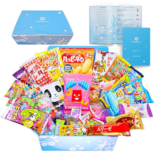 Sakura Box Japanese Snacks & Candy 30 Piece Dagashi Set Gift (Box) - Box