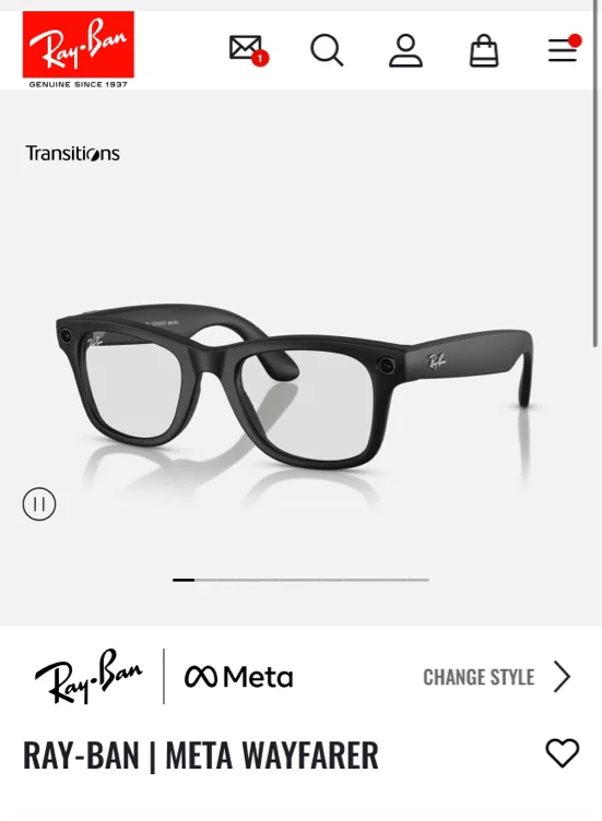 RAY-BAN | META WAYFARER Sunglasses in Black and Clear/Graphite Green - | Ray-Ban® GB