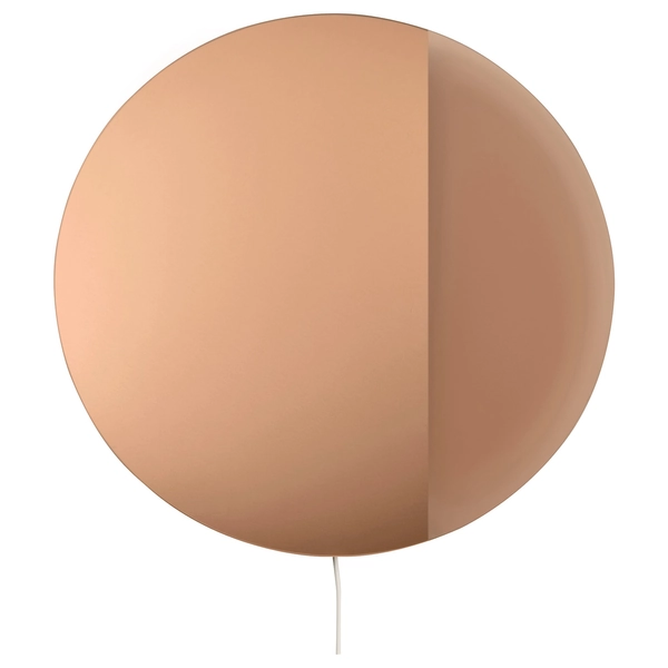VARMBLIXT LED wall/mirror lamp - dimmable/bronze color round
