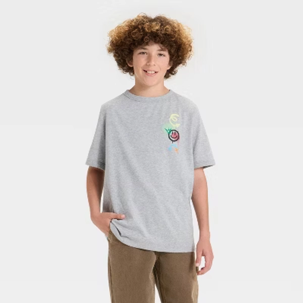 Boys' Short Sleeve Graphic T-Shirt - art class™ Heather Gray XL