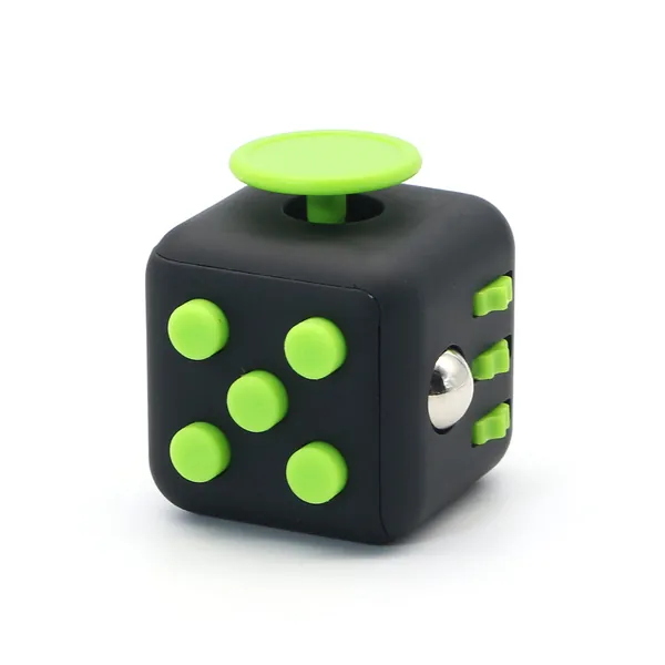Appash Fidget Cube Stress Anxiety Pressure Relieving Toy Great for Adults and Children[Gift Idea][Relaxing Toy][Stress Reliever][Soft Material] (Black&Green) - Black&green