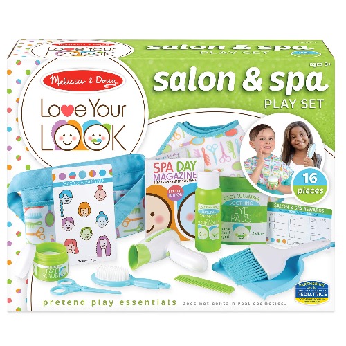 Melissa & Doug Love Your Look - Salon & Spa Play Set, 16pieces of pretend salon and spa toy products - Salon & Spa