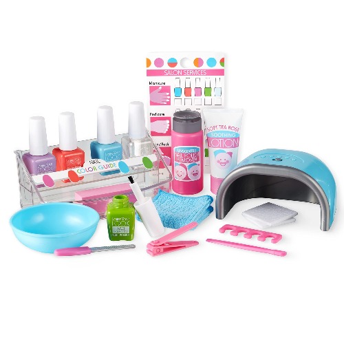 Melissa & Doug Love Your Look Pretend Nail Care Play Set – 20 Pieces for Mess-Free Play Mani-Pedis (DOES NOT CONTAIN REAL COSMETICS) , Pink - Pretend Nail Care Kit