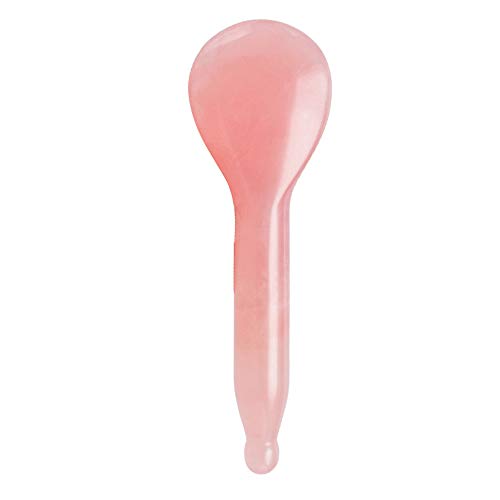 Rose Quartz Jade Spoon Roller Real Gua Sha Board Mushroom Massager Face Lifting Tool Facial Guasha Massage tool (Spoon shape) - Spoon shape