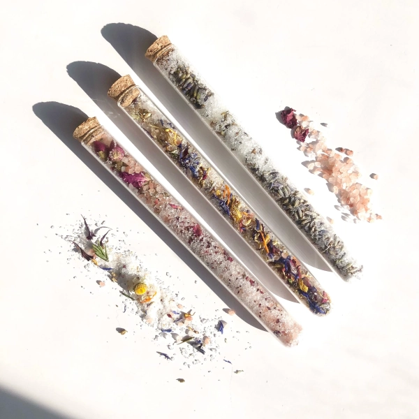 Botanical Bath Soak Trio | Organic bath salts | Flower bath Ritual | Floral bath | Bath Gift | Spa Gift | Rose lavender bath tea | Skincare