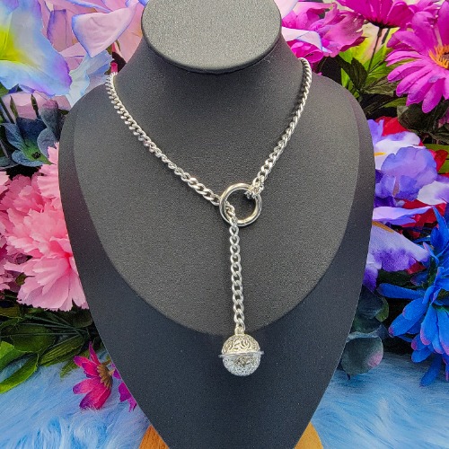 La Petite Bells - Slip Chain Collar/Choker | Silver Bell / L/Large