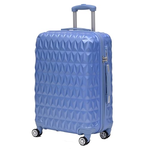 RMW Large Lightweight Hard Shell Suitcase Travel Hold Check in Luggage Spinner 4 Wheels Suitcase (Ice Blue) - Ice Blue