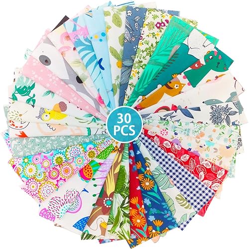 MIDUOLE Fabric, 30 pcs/lot Top Cotton 8" x 8" (20cm x 20cm) Squares Patchwork, Precut Multi-Color and Different Pattern for Sewing Quilting Crafting, Home Party Craft Fabric DIY Sewing Mask. - 20*20cm - C5