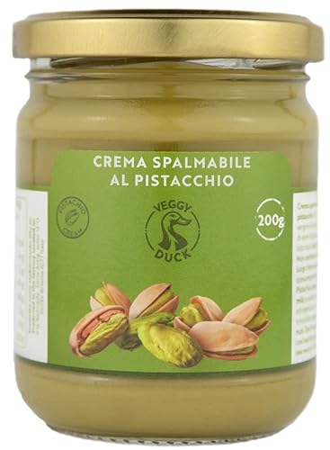 Veggy Duck - Sweet Spreadable Pistachio Cream (200g) | With 45% Mediterranean Pistachios | Italian Artisan Food Gourmet | Suitable for Breakfasts & Desserts - 200 g (Pack of 1)