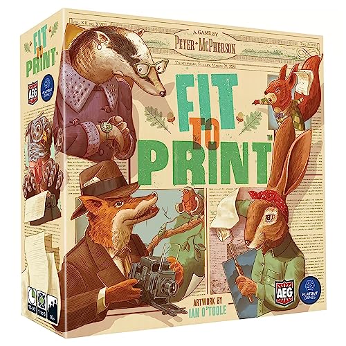 AEG & Flatout Games | Fit to Print | Build your Newspaper! | From the Creators of Cascadia | Easy to Learn | Quick to Play | Ages 10+ | For 1-6 Players