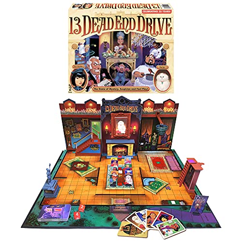 13 Dead End Drive by Winning Moves Games USA, The Deduction Game of Suspicion, Mystery & Foul Play, for 2 to 4 Players, Ages 8 and up - Family Game