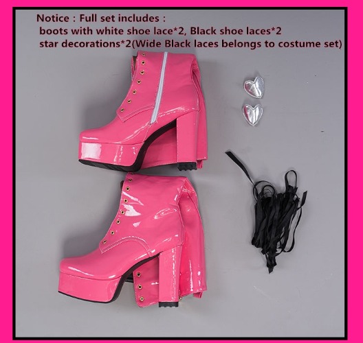 Uwowo Monster High Cosplay Shoes Draculaura Shoes Pink Boots - 40