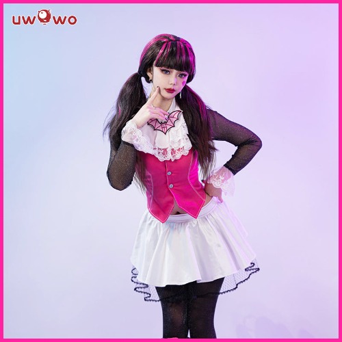 Uwowo Monster High Draculaura G1 Pink Suit Vampire Anime Female Halloween Cosplay Costumes