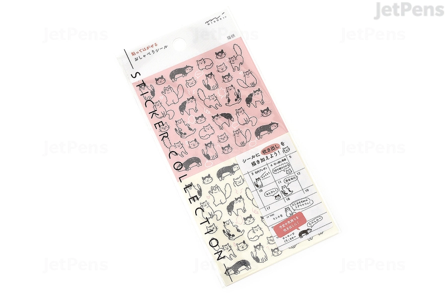 Midori Planner Stickers - Removable - Cat