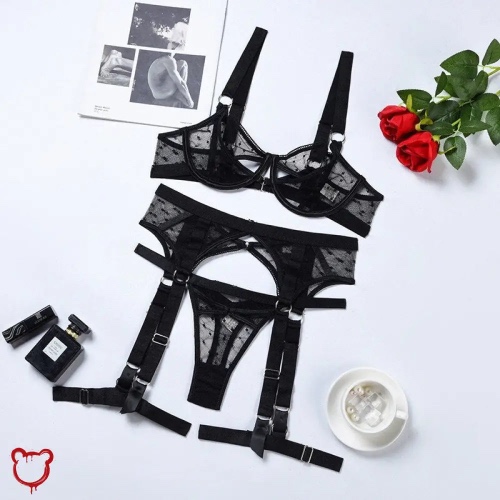 Dark Alternative Lingerie Set - Black / S / One Size