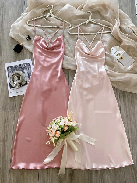 2 Satin Pink Dresses