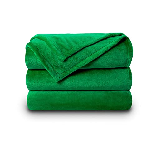 Super Soft Flannel King Size Blanket - Emerald Green