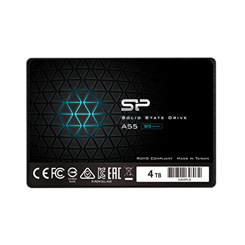 Silicon Power 4TB SSD 3D NAND A55 SLC Cache Performance Boost SATA III 2.5" 7mm (0.28") Internal Solid State Drive (SP004TBSS3A55S25) - 3D NAND (4TB)