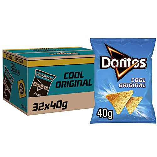 Doritos Cool Original Vegetarian Tortilla Chips, Perfect for Snacking 40g (Case of 32) - Cool Original - 1.25 g (Pack of 32)