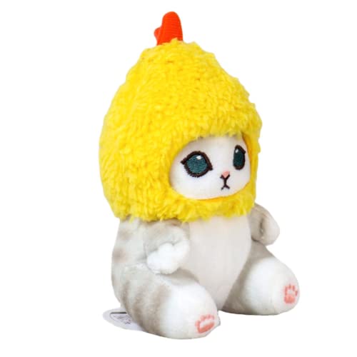 DEYROS Cute Shark Cat Fried Shrimp Cat Plush Doll Pendant Doll Beautiful Room Car Bag Decoration Pendant Opening 13cm (B)