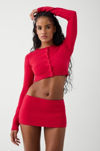 Marialla Cloud Knit Mini Skort - Burning Love | Burning Love / XS