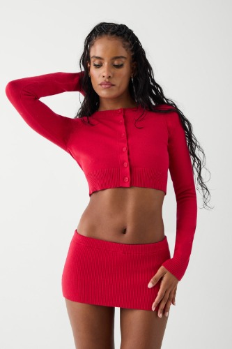 Danny Cloud Knit Cropped Cardigan - Burning Love | Burning Love / S