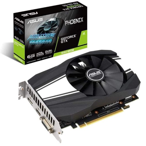 ASUS GeForce GTX 1660 Super Overclocked 6GB Phoenix Fan Edition HDMI DP DVI Graphics Card (PH-GTX1660S-O6G) - Graphic Card