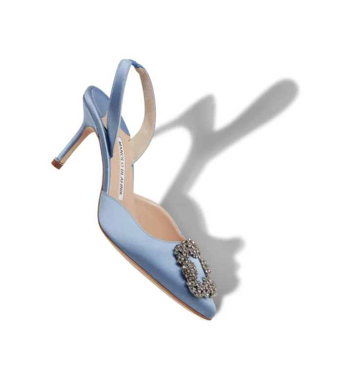 Blue Satin Manolo Blahnik Heels