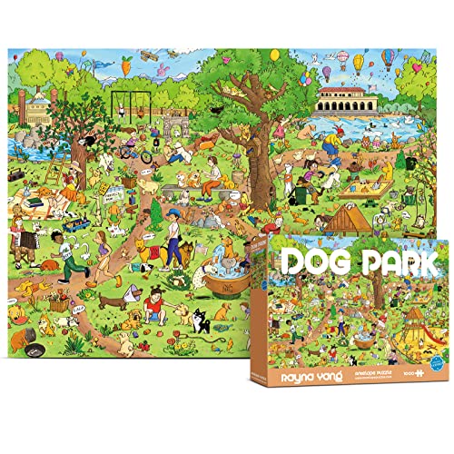 Antelope - 1000 Piece Puzzle for Adults, Dog Park Jigsaw Puzzles 1000 Pieces - 1000 Pieces High Resolution, Matte Finish, Smooth Edging, No Dust Leisure Animal Puzzle - Dog Park Puzzle Dog Run Greenery Pet Puzzle
