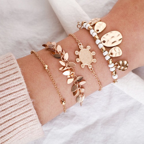 Liala 4 Piece Stackable Bracelet - GOLD