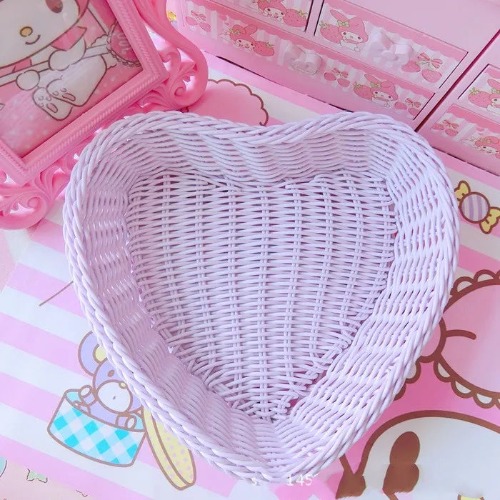 Kawaii Wicker Storage Baskets - Purple