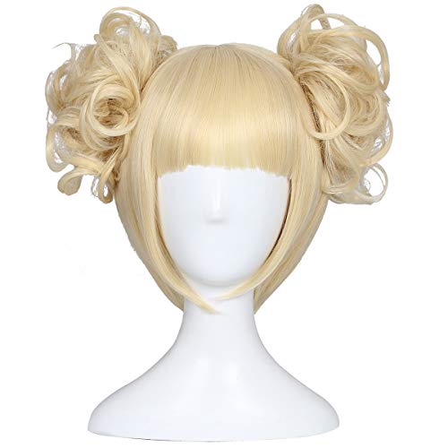 ColorGround Blonde Cosplay Wig and 2 Detachable Buns with Clips - Blonde