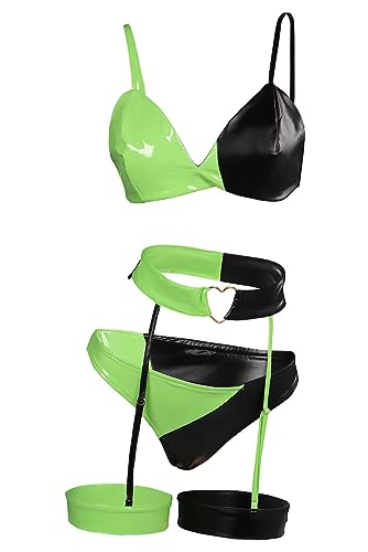 brehiay Shego Cosplay Lingerie Kim Possible Costume Womens Shego Lingerie Set - Small - Lingerie