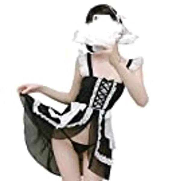Sexy Kawaii Lingerie Cosplay Maid Costumes Gothic Cute Dress Lolita Lace Babydoll Outfits