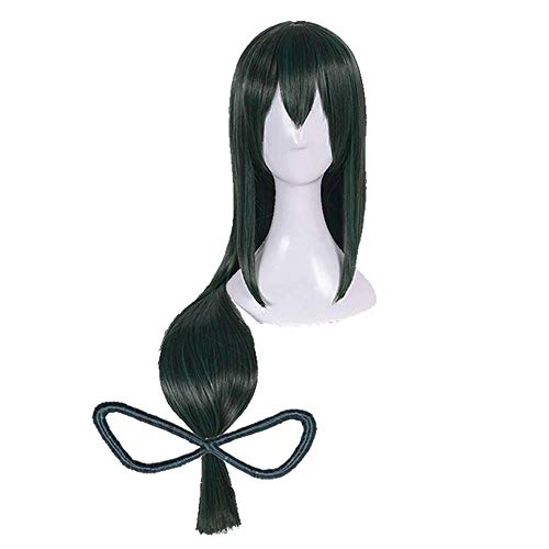 XiongXiongLe Cosplay Wig Men Women Costume Wigs Anime My Hero Academia Aizawa Shouta Role Playing Synthetic Black Long Wave Hair Wigs for Party Halloween Christmas(Aizawa Shouta) - Asui Tsuyu